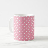 Punkte auf rosa Muster Kaffeetasse (Vorderseite Links)