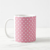 Punkte auf rosa Muster Kaffeetasse (Links)