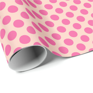 Punkte aus dem Mittelalter - rosa und korallenoran Geschenkpapier