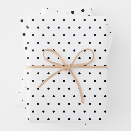 Punkte aus schwarzem und weißem Button Geschenkpapier Set (Beispiel)
