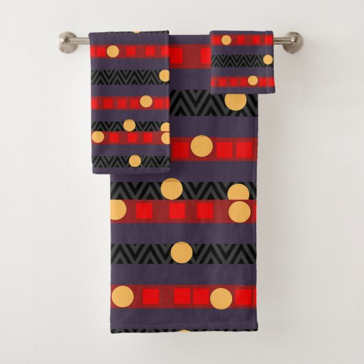 Punkte Bänder Chevron Badhandtuch Set (Insitu)