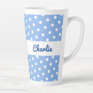 Punkte Blau Weiße Muster Retro Benutzerdefinierter Milchtasse