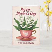 Punkte Blumen Tea Muttertagskarte Karte (Gelbe Blume)