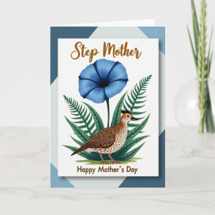 Punkte-Blumen-Vogel-Familienkarte Karte