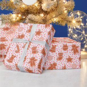 Punkte Braun und Weiß Feiertage Weihnachten Geschenkpapier
