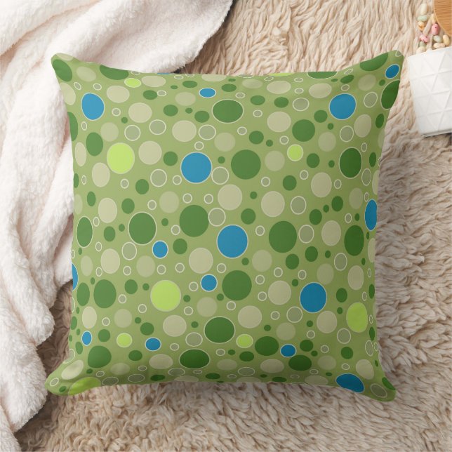 Punkte bunt retro grün kissen (Decke)