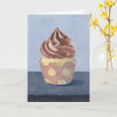Punkte Cupcake Card Karte (Gelbe Blume)