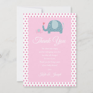 Punkte Elefanten Baby Shower Danke Gedicht