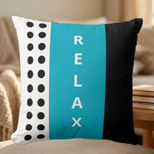 Punkte entspannen schwarzes Azurblau Kissen