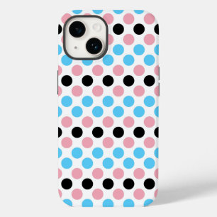 Punkte für die schwarze Transgender-Flag-Farbe Case-Mate iPhone 14 Hülle