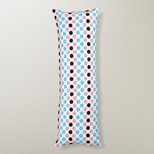 Punkte für die schwarze Transgender-Flag-Farbe Seitenschläferkissen (Rückseite (Vertikal))