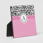 Punkte für Mädchen und Tiere drucken Monogramm Fotoplatte (Vorderseite)