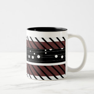 Punkte, gestreift, Retro-Muster-Kaffeetasse Zweifarbige Tasse