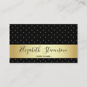 Punkte Gold Schwarz Stylisch Moderne Glamour Prunk Visitenkarte