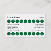 Punkte - grün, schwarz und weiß visitenkarte (Rückseite)