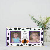 Punkte Halloween-Fotokarten Feiertagskarte (Stehend Vorderseite)