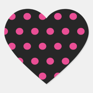 Punkte-Herz-Aufkleber (Schwarz & Neonpink) Herz-Aufkleber