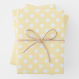 Punkte in Buttergelb Geschenkpapier Set