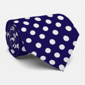 Punkte in navyblau und weiß krawatte (Gerollt)