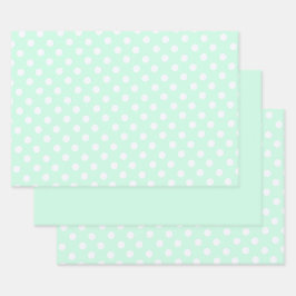 Punkte in pastellgrün geschenkpapier set