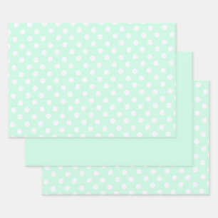Punkte in pastellgrün geschenkpapier set