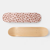 Punkte in Pfirsich- und Braunen Dalmatiner-Spots Skateboard (Horizontal)