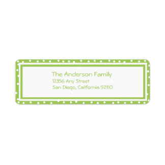 Punkte in Punkten geben das Adressetikett zurück (