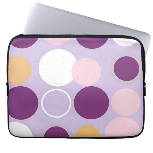 Punkte-Kreis-Retro-Muster Laptopschutzhülle (Vorderseite)
