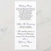 Punkte lila Hochzeitsprogramm Programm (Rückseite)