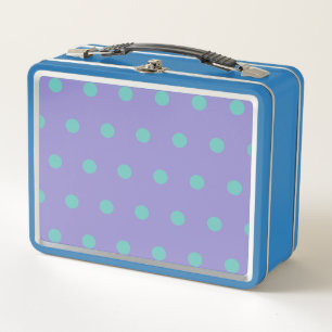 Punkte-Metall-Lunchbox (Lavendel & Aquamarin) Metall Brotdose