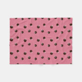 Punkte mit Blume auf rosa Hintergrund Fleecedecke (Vorderseite (Horizontal))