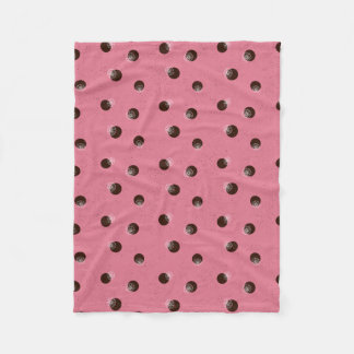 Punkte mit Blume auf rosa Hintergrund Fleecedecke