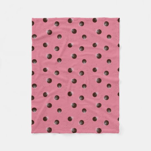 Punkte mit Blume auf rosa Hintergrund Fleecedecke (Vorderseite)