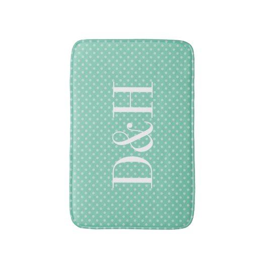 Punkte mit individueller Prägung mit Monogramm Bad Badematte (Vorderseite Vertikal)