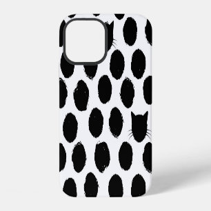 Punkte mit Katzen-Gesichtern: Verspielter Vintage- iPhone 12 Hülle