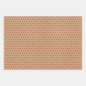 Punkte mit roter grüner Damaske auf brauner Kraft  Geschenkpapier Set (Vorderseite 2)