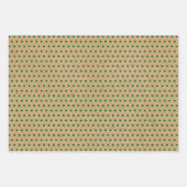 Punkte mit roter grüner Damaske auf brauner Kraft Geschenkpapier Set (Vorderseite 2)
