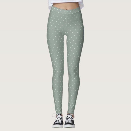Punkte-Muster in Mintgrün und Sanftgrau Leggings (Vorderseite)