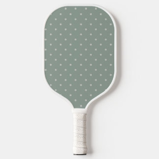 Punkte-Muster in Mintgrün und Sanftgrau Pickleball Schläger