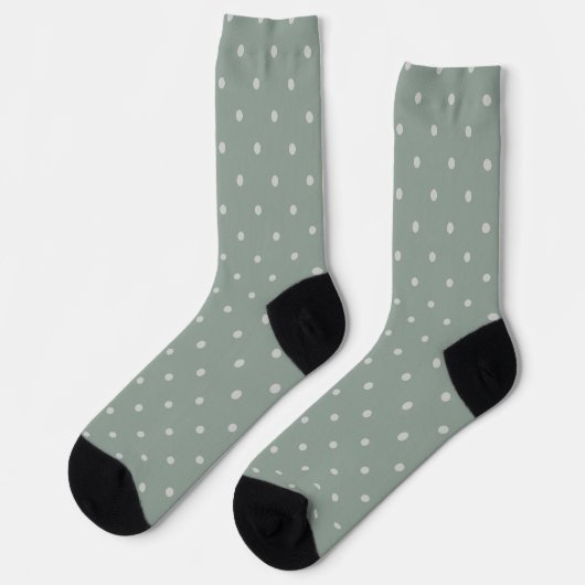 Punkte-Muster in Mintgrün und Sanftgrau Socken (Linkes Detail)