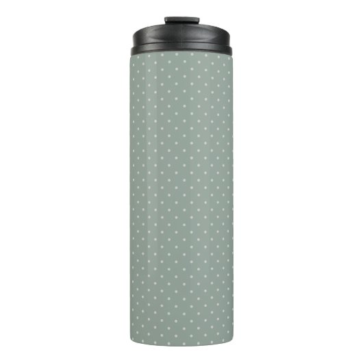 Punkte-Muster in Mintgrün und Sanftgrau Thermosbecher (Vorderseite)