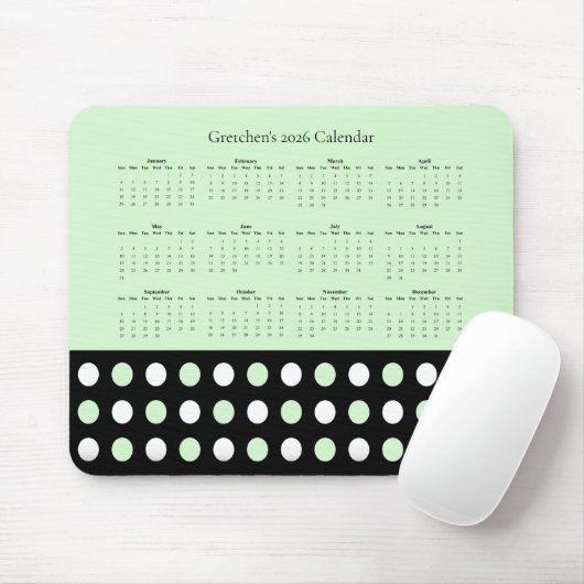 Punkte-Muster – Kalender 2026 Mousepad (Mit Mouse)