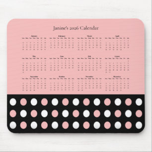 Punkte-Muster – Kalender 2026 Mousepad