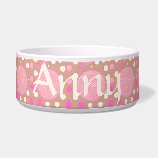 Punkte Muster rosa, braun, pink Napf (Vorderseite)