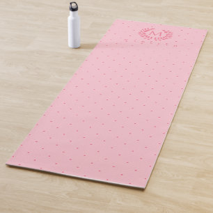 Punkte-Muster und hübsches Lorbeer-Monogramm in Ro Yogamatte