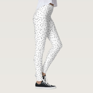 Punkte-Muster Weihnachten Feierlich Weiß Schwarz Leggings