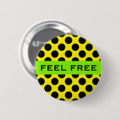 Punkte nahtloses Muster schwarz + Ihr Rücken Button (Vorne & Hinten)