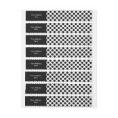 Punkte nahtloses Muster schwarz + Ihr Rücken Rundum-Adressaufkleber (Bogen)