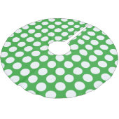 Punkte nahtloses Muster weiß + Ihr Backgr. Polyester Weihnachtsbaumdecke (Schrägansicht)