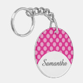 Punkte nahtloses Muster, weißes Transp. + Ihr Back Schlüsselanhänger (Vorderseite links)